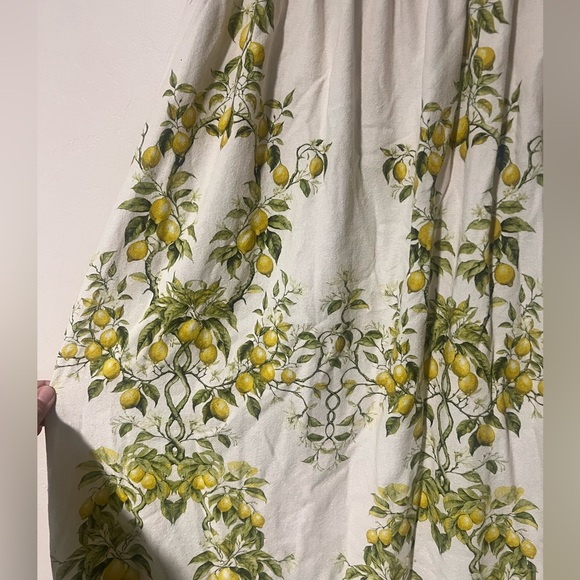 Max Studio London Linen Blend  Floral Lemon  Print Tree Skirt Size M - Picture 4 of 11